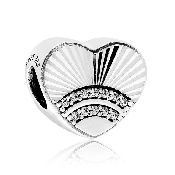 Pandora Fan of Love Silver Charm - Picture 1 of 5